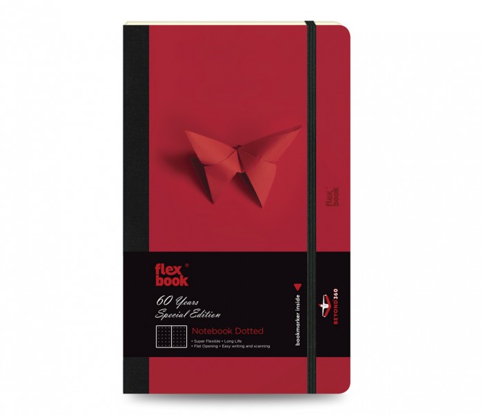 Living Things Notebook Medium Dotted Red