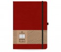 Leather Notebook Ruled Large Red