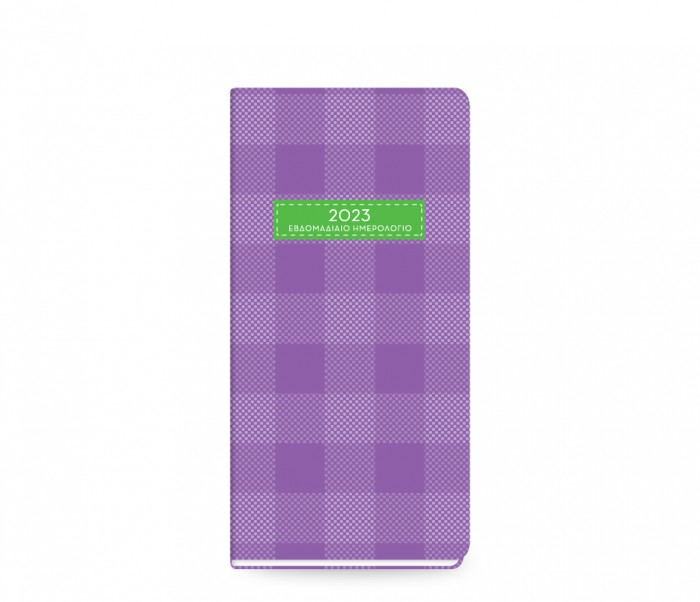Plaid Weekly Diary Mini Purple