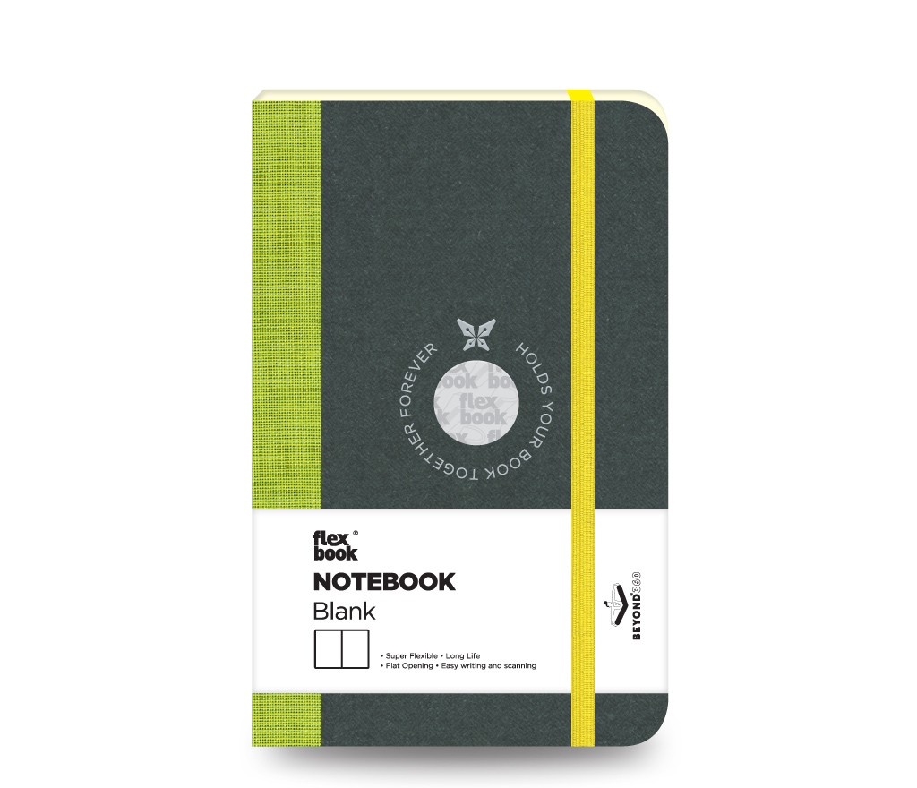 Notebook Blank Pocket Green