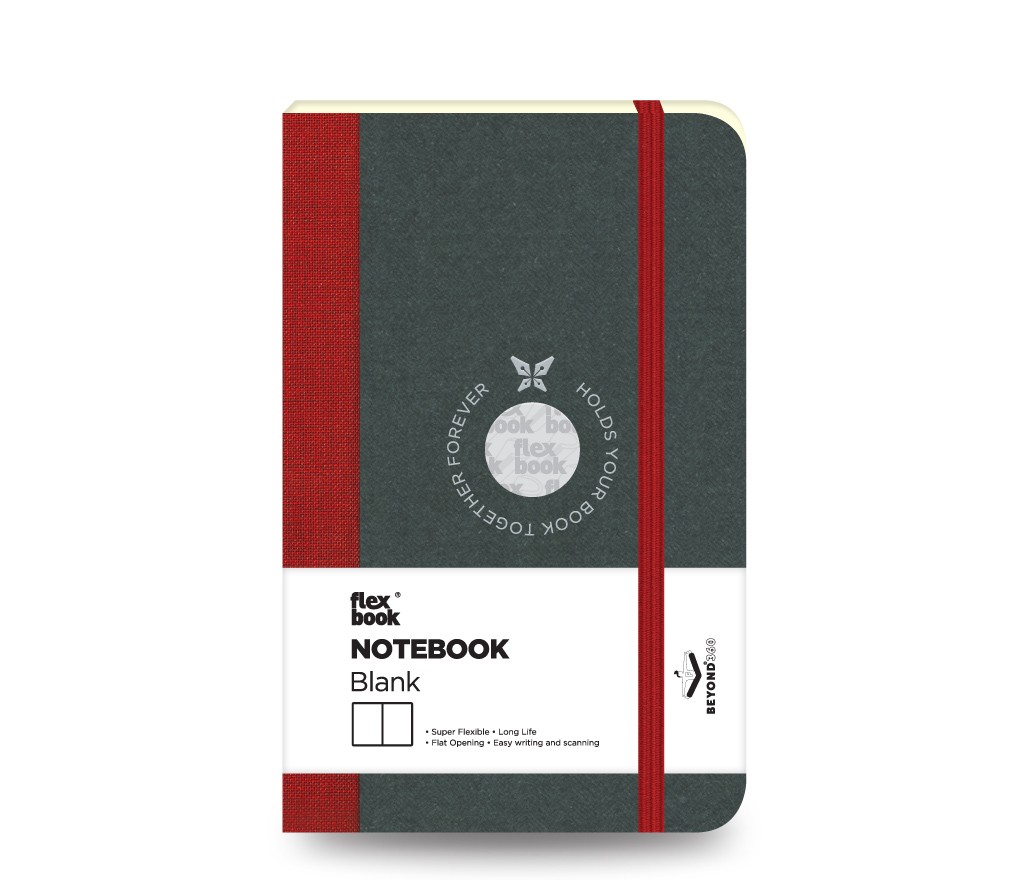 Notebook Blank Pocket Red