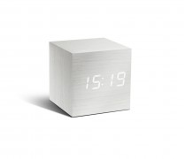 WOODEN CUBE CLICK CLOCK WHITE