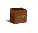 WOODEN CUBE CLICK CLOCK WALNUT