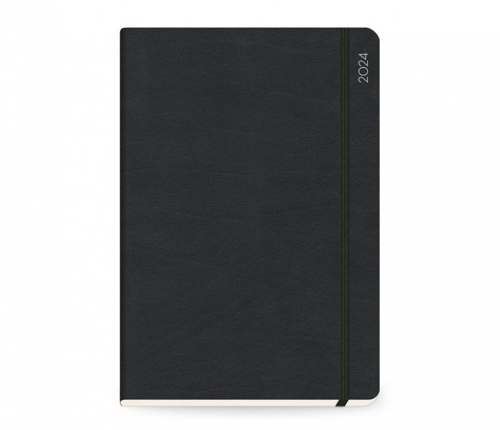 Leather Daily Diary Large Black
