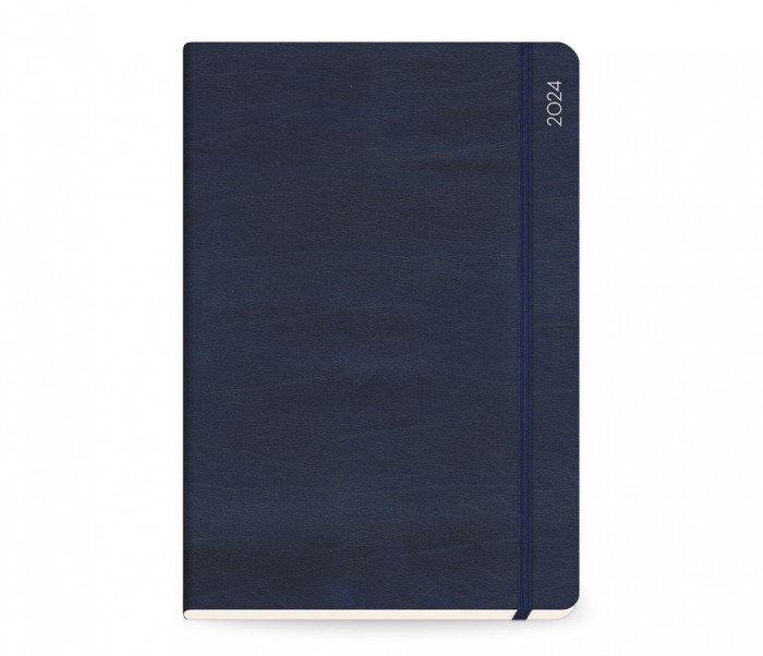 Leather Daily Diary Large Blue