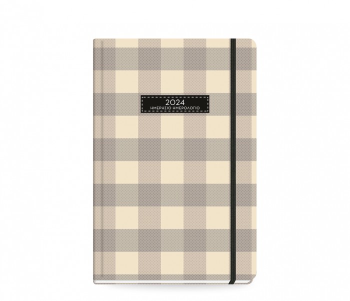 Plaid Daily Diary Small Beige