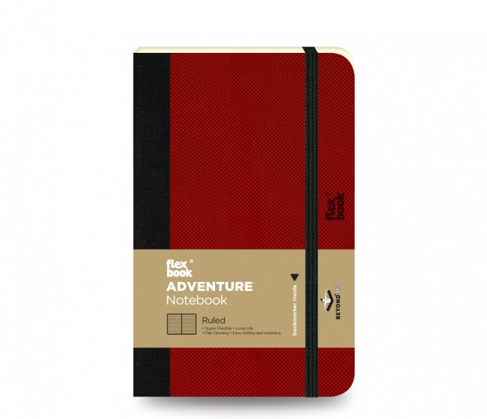 Adventure Notebook Ruled Pocket Red