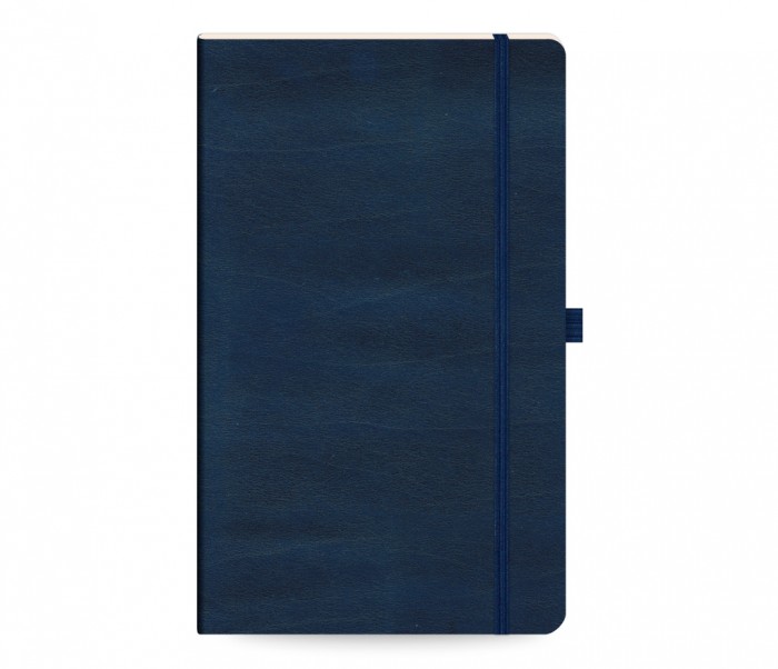 Leather Notebook Ruled Medium Blue