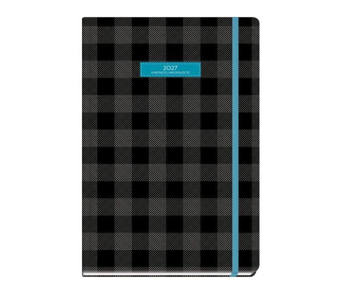Plaid Daily Diary Large Black