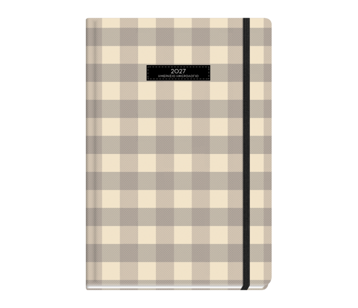 Plaid Daily Diary Large Beige