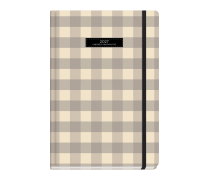 Plaid Daily Diary Large Beige