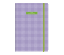 Plaid Daily Diary Large Purple