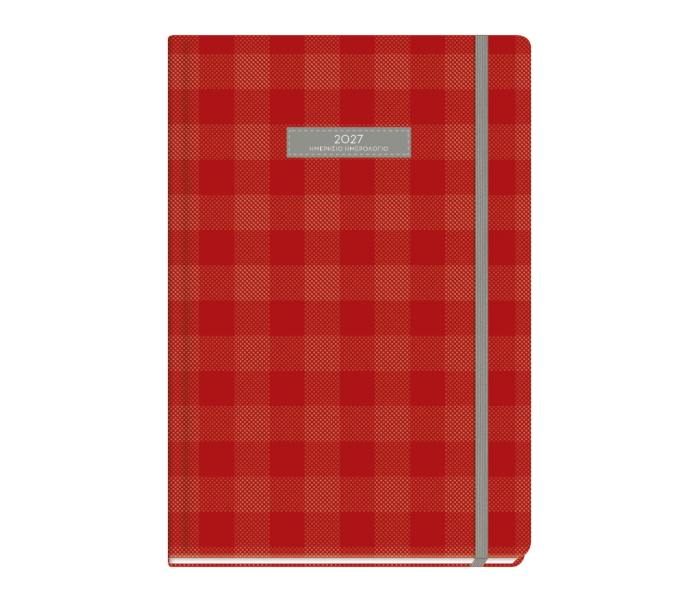 Plaid Daily Diary Large Red