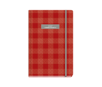 Plaid Daily Diary Medium Red