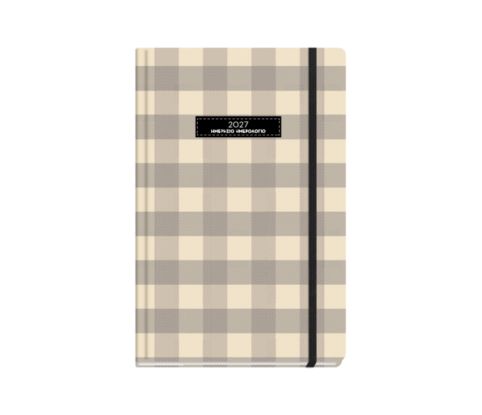 Plaid Daily Diary Medium Beige