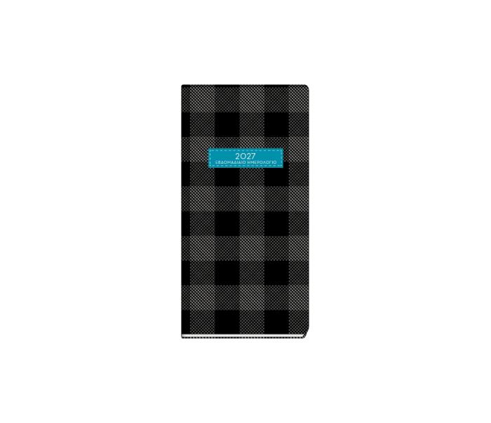 Plaid Weekly Diary Pocket Black