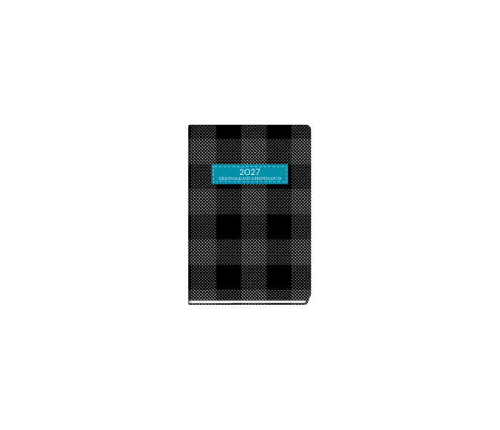 Plaid Weekly Diary Mini Black